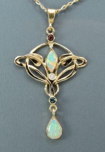 Art Nouveau Opal Pendant - Joanna Thomson Jewellery, Peebles, Scotland