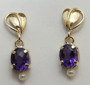 Harlequin Amethyst Earrings - Joanna Thomson Jewellery, Peebles, Scotland